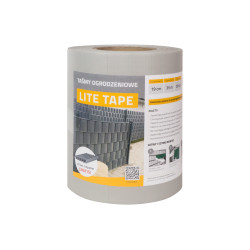 Taśma ogrodzeniowa SZARA 19cm x 35mb LITE PVC 450g/m2 + 20 klipsów GRATIS