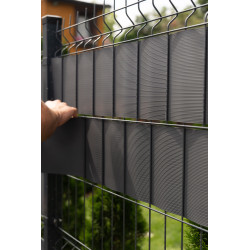 Taśma ogrodzeniowa PASKI 6 x 2,55mb BASIC 19cm PROTECTO™ GRAFIT + 12 klipsów GRATIS