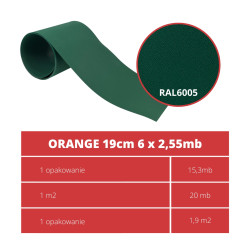 Taśma ogrodzeniowa PASKI 6 x 2,55mb ORANGE 19cm PROTECTO™ ZIELONA + 12 klipsów GRATIS