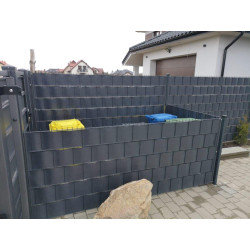 Taśma ogrodzeniowa PASKI 6 x 2,55mb CLASSIC 19cm PROTECTO™ GRAFIT + 12 klipsów GRATIS