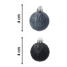 Zestaw 16 Eleganckich Bombek Kamai Christmas Decoration® o Średnicy 4 cm – Kolor Antracyt