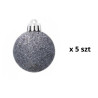 Komplet 19 Bombek Choinkowych Kamai Christmas Decoration® - Kolor Antracyt z Gwiazdą na Czubek