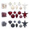 Komplet 19 Bombek Choinkowych Kamai Christmas Decoration® - Kolor Antracyt z Gwiazdą na Czubek