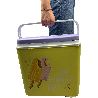 Lodówka ATLANTIC 24L Żółta wzór Lody Kamai