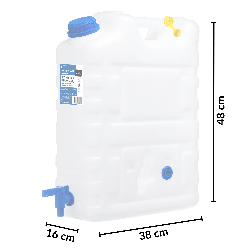 Kanister na wodę pitną z kranikiem i odpowietrznikiem, tworzywo HDPE, 20L