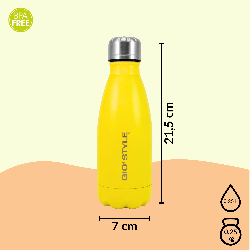 Butelka termiczna Kamai Gio Style, stal nierdzewna, żółta, pojemność 0,35L
