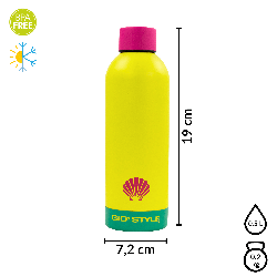 Butelka termiczna Kamai Gio Style, stal nierdzewna, żółta, pojemność 0,5L