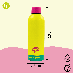 Butelka termiczna Kamai Gio Style, stal nierdzewna, żółta, pojemność 0,5L