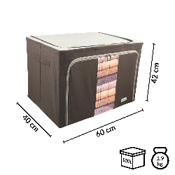 Brązowy organizer Kamai Gio Style z utwardzonymi ściankami, bocznymi uchwytami i okienkiem, pojemność 100L