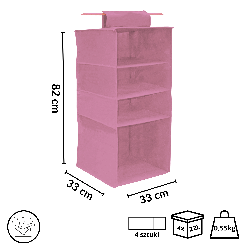 BLOSSOM Wiszący organizer do szafy 4 przegrody 33x33x82cm