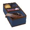 BLUE niebieski organizer do szuflady 3 przegrody 30,5x15,5x10cm