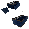 BLUE niebieski organizer do szuflady 3 przegrody 30,5x15,5x10cm