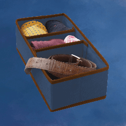 BLUE niebieski organizer do szuflady 3 przegrody 30,5x15,5x10cm