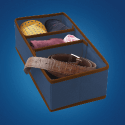 BLUE niebieski organizer do szuflady 3 przegrody 30,5x15,5x10cm