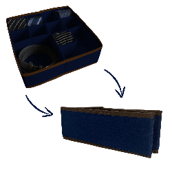 BLUE niebieski organizer do szuflady 11 przegród 30,5x30,5x10cm