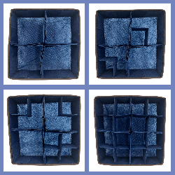 BLUE niebieski organizer do szuflady 11 przegród 30,5x30,5x10cm