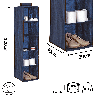BLUE niebieski wiszący organizer do szafy 5 przegród 30X30X120cm
