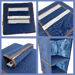 BLUE niebieski wiszący organizer do szafy 5 przegród 30X30X120cm