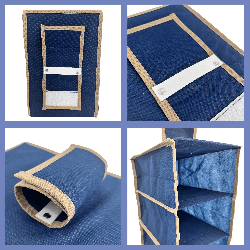 BLUE niebieski wiszący organizer do szafy 10 przegród 20x29x120 cm