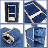 BLUE niebieski wiszący organizer do szafy 10 przegród 20x29x120 cm