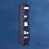 BLUE niebieski wiszący organizer do szafy 10 przegród 20x29x120 cm