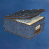 BLUE niebieski organizer do szafy z pokrywą oraz oknem 48x36x19cm