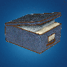 BLUE niebieski organizer do szafy z pokrywą oraz oknem 48x36x19cm