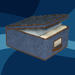 BLUE niebieski organizer do szafy z pokrywą oraz oknem 48x36x19cm