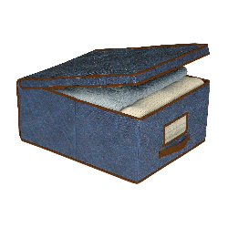 BLUE niebieski organizer do szafy z pokrywą oraz oknem 50x40x25cm