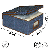 BLUE niebieski organizer do szafy z pokrywą oraz oknem 50x40x25cm