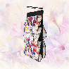 FLORAL w kwiaty wiszący organizer do szafy 5 przegród na torebki, paski 72x42cm