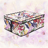 FLORAL w kwiaty organizer do szafy z pokrywą 48x36x19cm