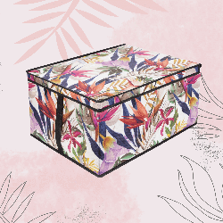 FLORAL w kwiaty organizer do szafy z pokrywą 50x40x25cm