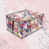 FLORAL w kwiaty organizer do szafy z pokrywą 50x40x25cm