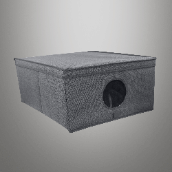 GREY szary organizer do szafy z pokrywą oraz oknem 48x36x19cm