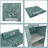 MINT zielony Wiszący organizer do szafy 4 przegrody 30x30x80cm