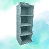 MINT zielony Wiszący organizer do szafy 4 przegrody 30x30x80cm