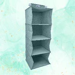 MINT zielony Wiszący organizer do szafy 4 przegrody 30x30x80cm