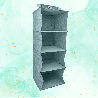 MINT zielony Wiszący organizer do szafy 4 przegrody 30x30x80cm