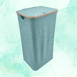 MINT kosz na pranie zielony, miętowy z pokrywą 40,5x33x74cm