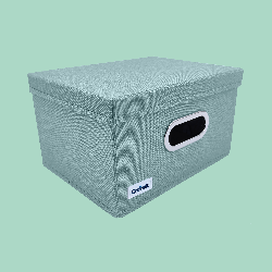MINT zielony, miętowy organizer do szafy z pokrywą oraz oknem 29,5x22,5x16,5cm