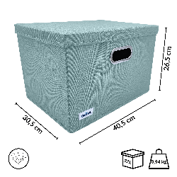 MINT zielony, miętowy organizer do szafy z pokrywą oraz oknem 40,5x30,5x26,5cm