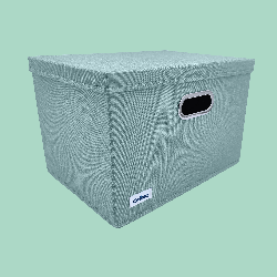 MINT zielony, miętowy organizer do szafy z pokrywą oraz oknem 40,5x30,5x26,5cm
