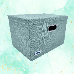 MINT zielony, miętowy organizer do szafy z pokrywą oraz oknem 40,5x30,5x26,5cm