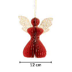 Aniołek papierowy składany 12cm – świąteczna czerwień