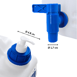Kanister na wodę 3w1 z kranikiem i umywalką, transparentny HDPE, 10L