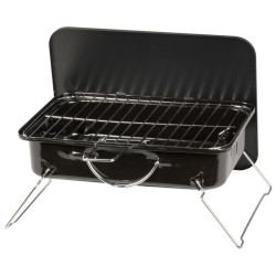 Grill węglowy przenośny, stalowy, do ogrodu i na taras, 37x27x17 cm
