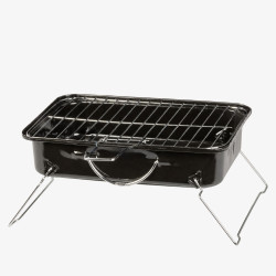 Grill węglowy przenośny, stalowy, do ogrodu i na taras, 37x27x17 cm