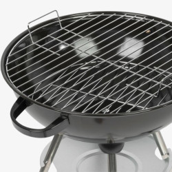 Grill węglowy ogrodowy czarny z rusztem chromowanym i półką, stalowy, 45x52,5x73,5 cm