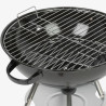 Grill węglowy ogrodowy czarny z rusztem chromowanym i półką, stalowy, 45x52,5x73,5 cm